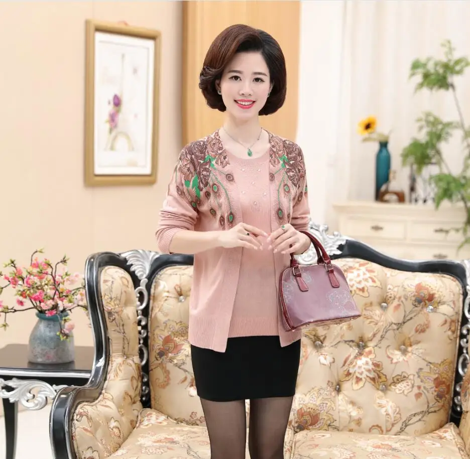 Новинка 2017 модная одежда для мам комплект из двух предметов кардиган свитер