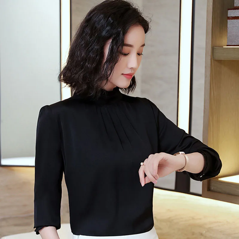 Blusas Mujer De Moda женские шифоновые топы и блузки в Корейском стиле с рюшами длинным