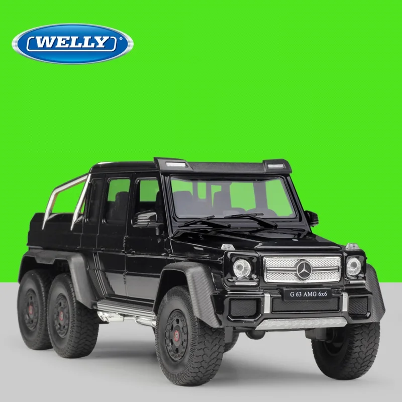 1:24 Welly Benz G63 AMG 6X6 черный/белый/золотой/серебристый/красный литой под давлением модель автомобиля