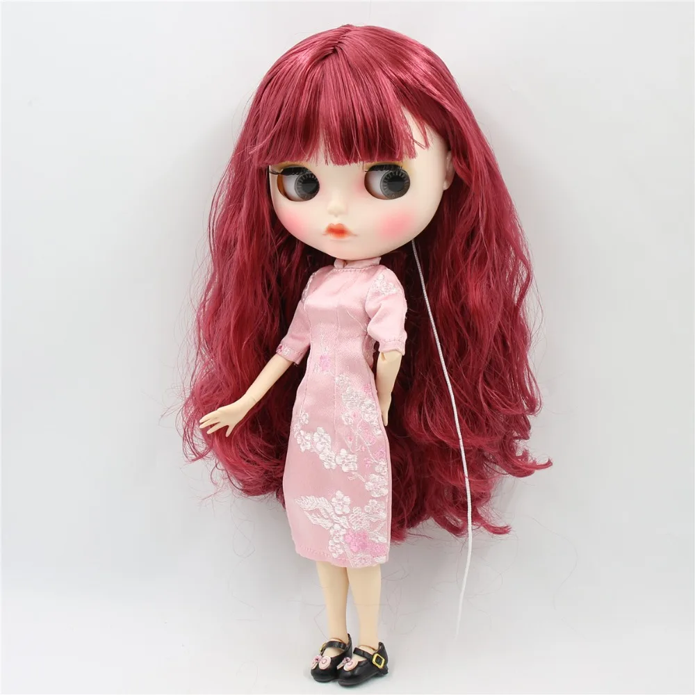 Ледяная фабрика blyth кукла 1/6 bjd белая кожа тела амаранта волосы новое матовое лицо