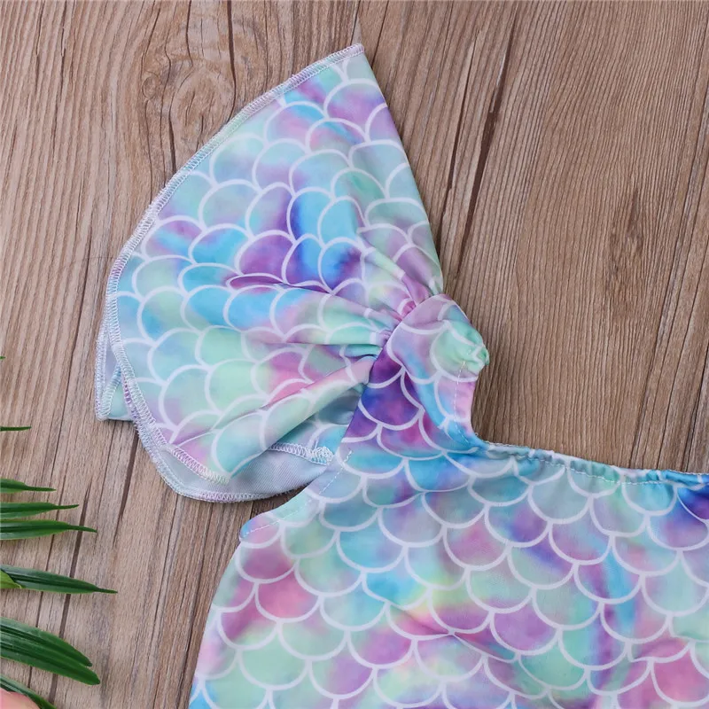 

Summer Cute Newborn Infant Ruffles Mermaid Pattern Kids Baby Girl Rompers Jumpsuit