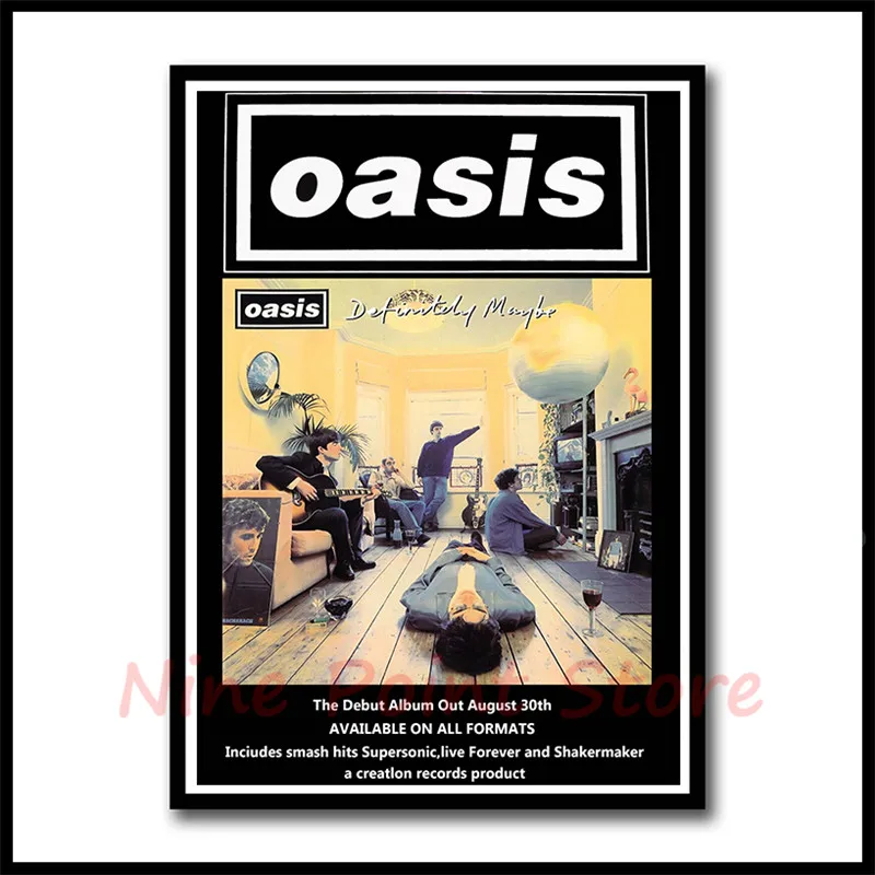 Oasis rock music бумажные постеры для бара кафе гостиной столовой декоративные картины без рамы