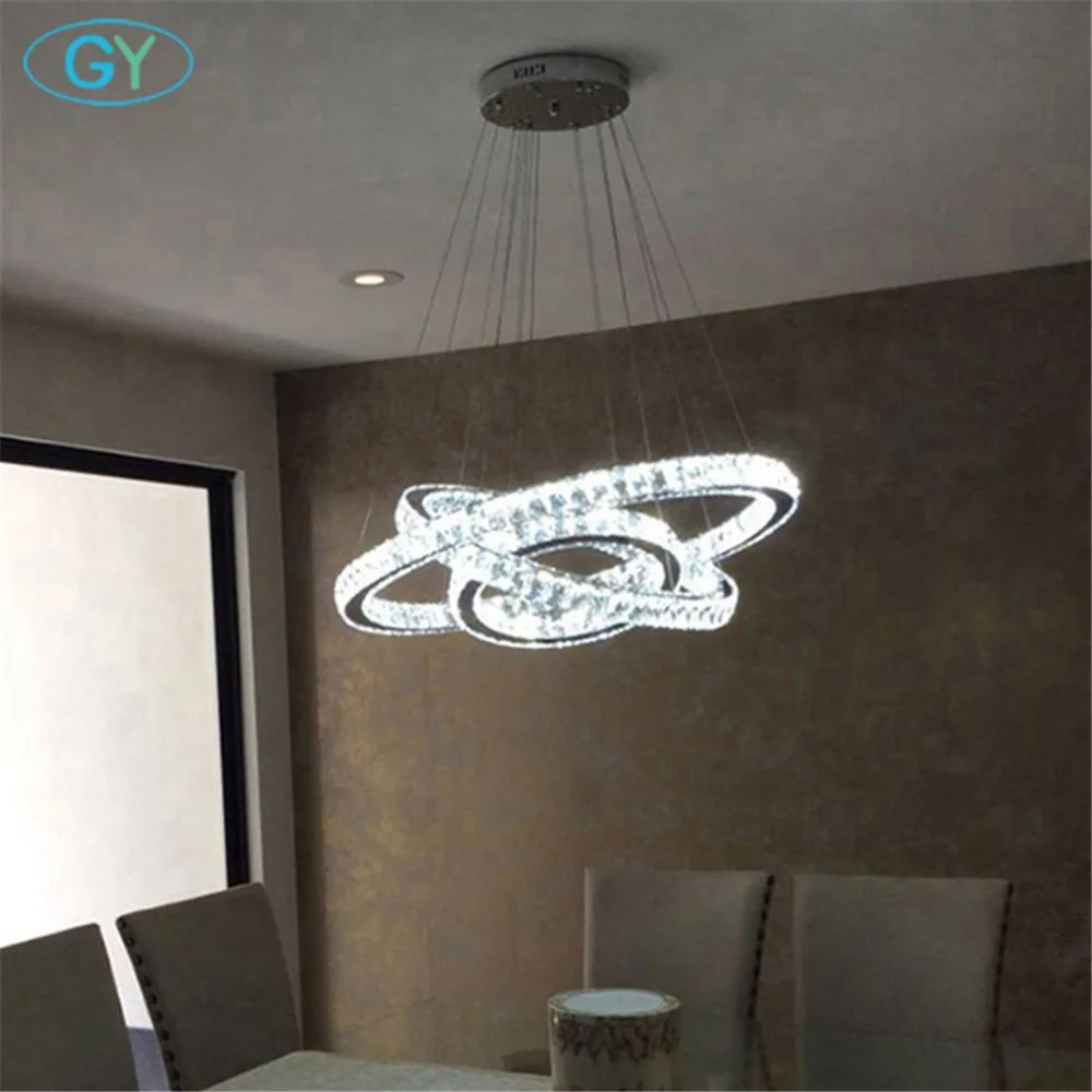 D20cm + D30cm D40cm 3 кольца люстра 40W светодиодный хрустальный светильник для кухни