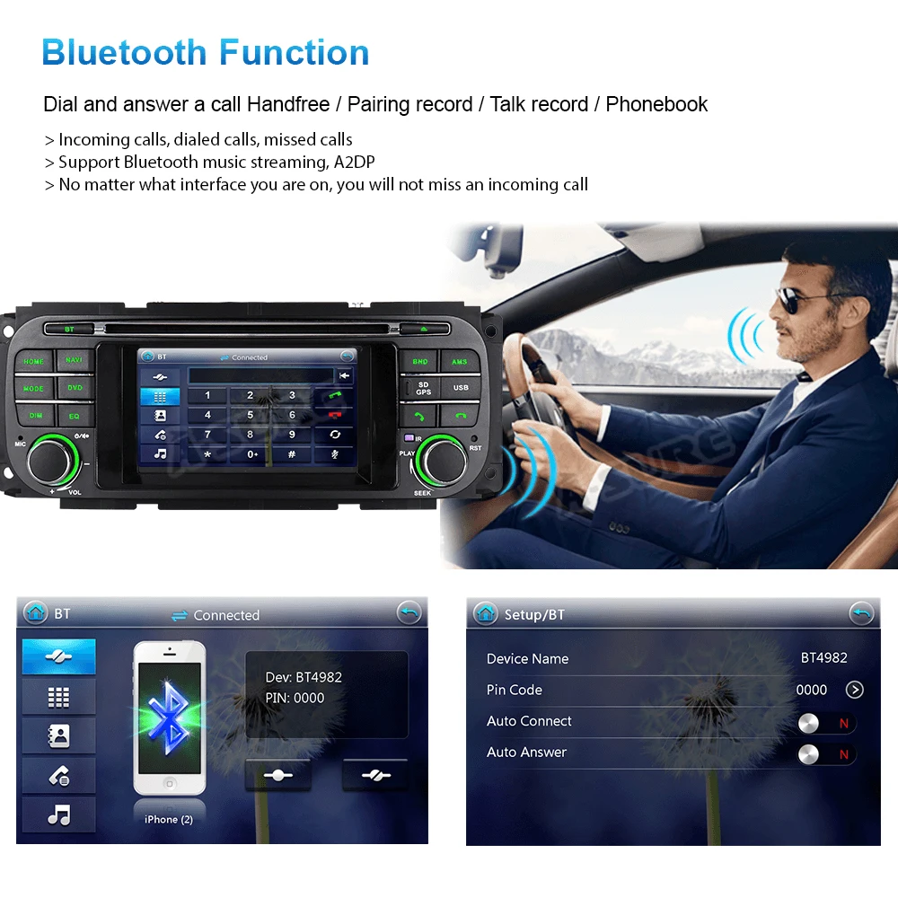 A-Sure 4,3 дюймов Android Авто Радио DVD стерео gps навигация для Jeep Grand Cherokee Wrangler Sebring Dodge 2002-2006 16G