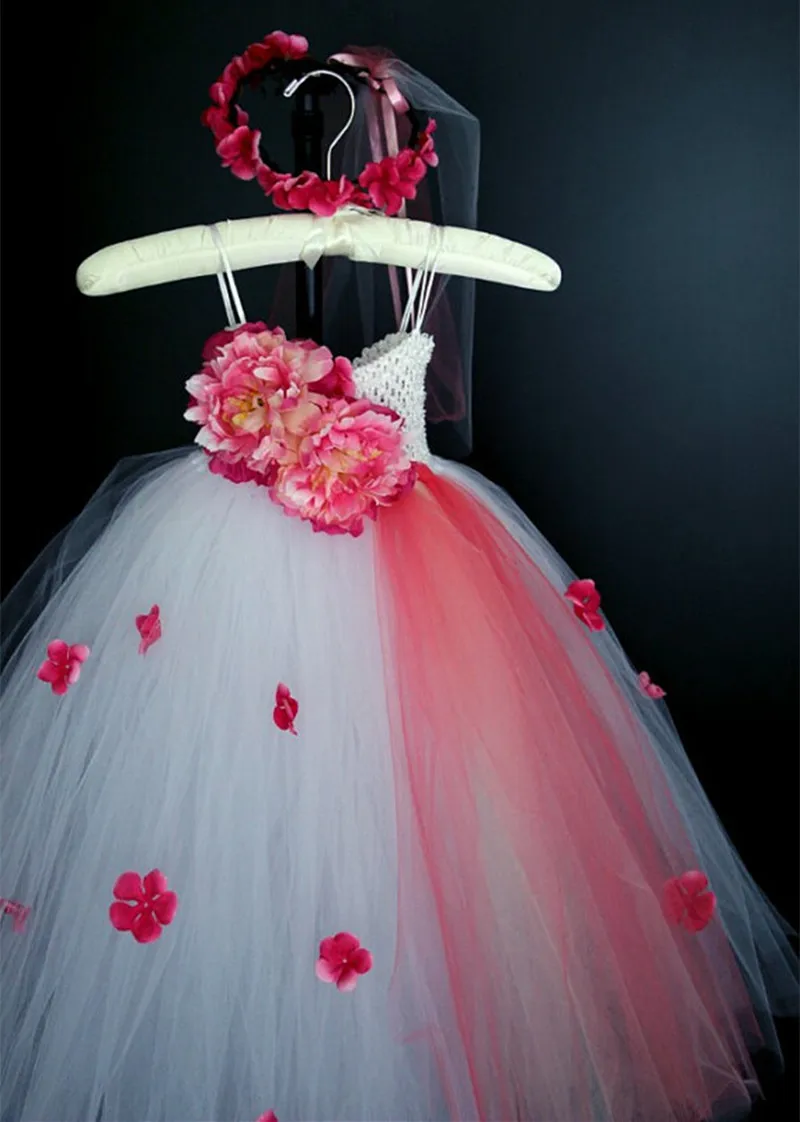 Wedding Flower Girl Dresses Tulle Party Kids Floral Princess Tutu Dress Photography Theme Children Clothing | Детская одежда и