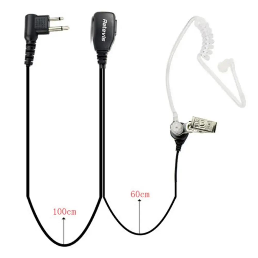 Радио Walkie наушники Air Acoustic Tube наушник 2 Pin PTT прозрачная гарнитура для Kenwood HYT BAOFENG UV