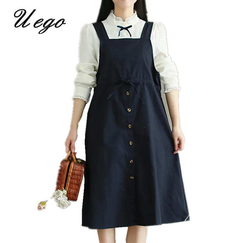 2021 модное шикарное платье в стиле преппи для девушек хлопковое льняное свободное