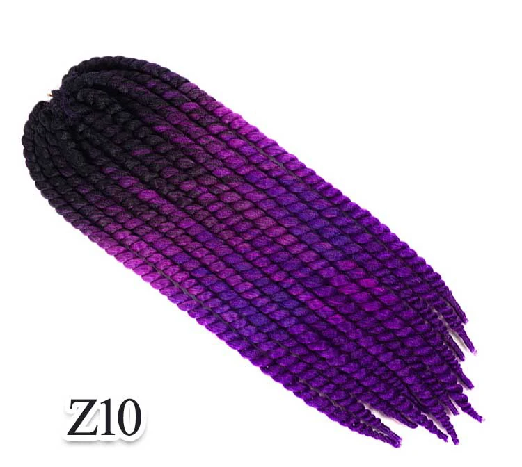 Qphair Ombre Mambo Гавана завивка, плетение волос Вязание Крючком Твист косы синтетический черный блонд седой высокая температура наращивание волос - Цвет: P2/350