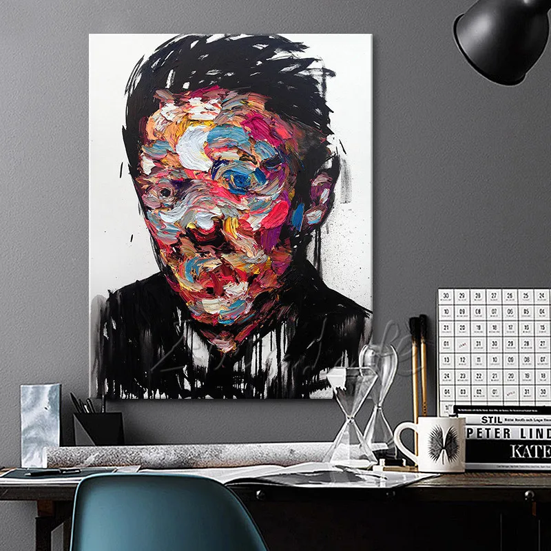 Ручная роспись Francoise Nielly палитра нож мужской портрет лицо картина маслом