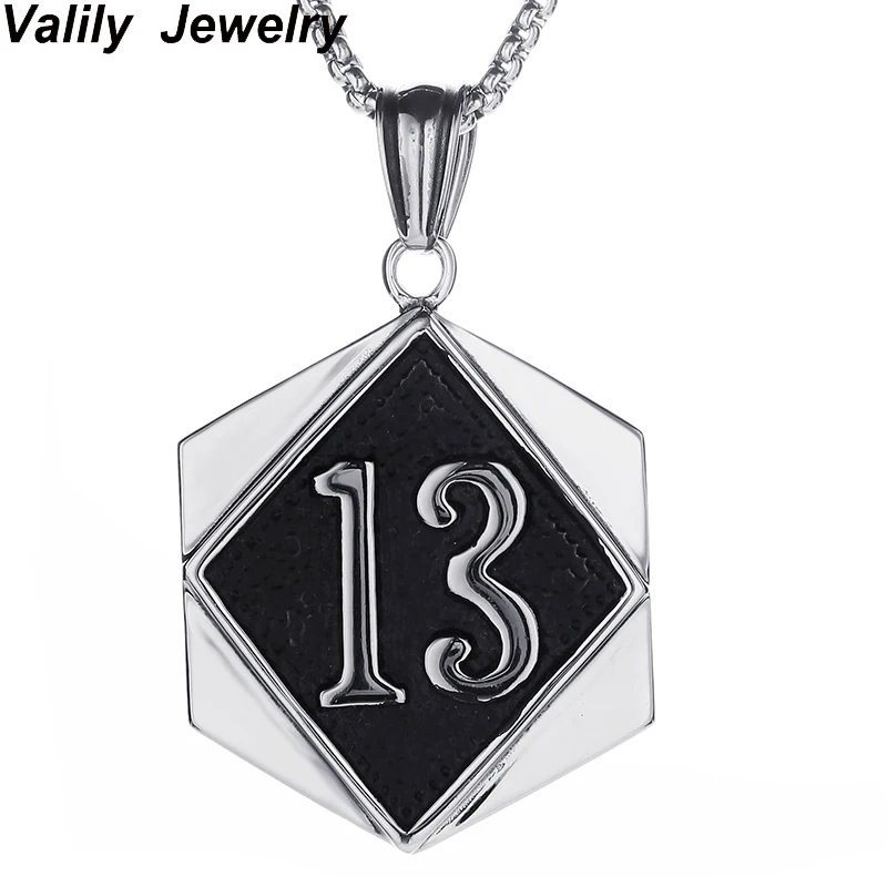 Винтажное байкерское ожерелье в стиле панк с цепочкой 23 дюйма цифрами 13