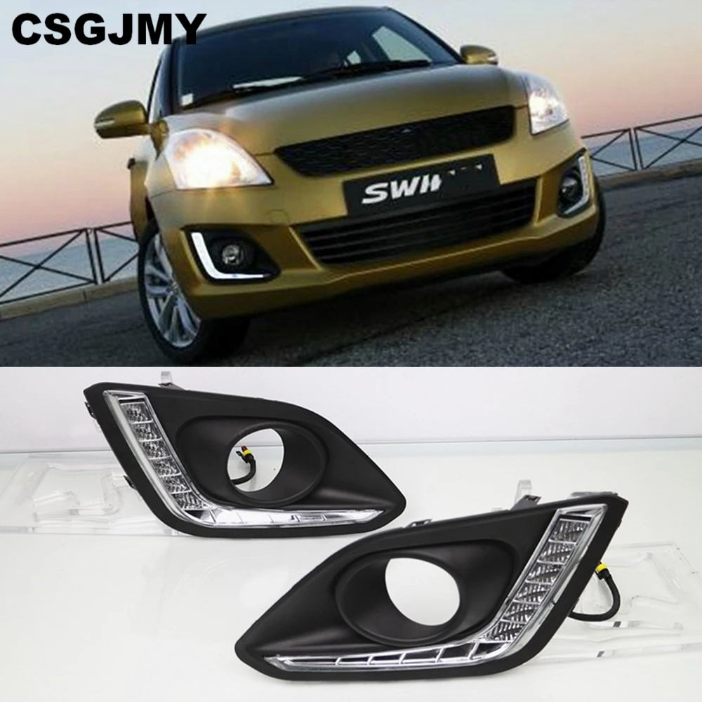 1 комплект, аксессуары для автомобиля, для Suzuki Swift-, DRL, для вождения, дневной ходовой светильник, DRL, автомобильная противотуманная фара, реле, Дневной светильник