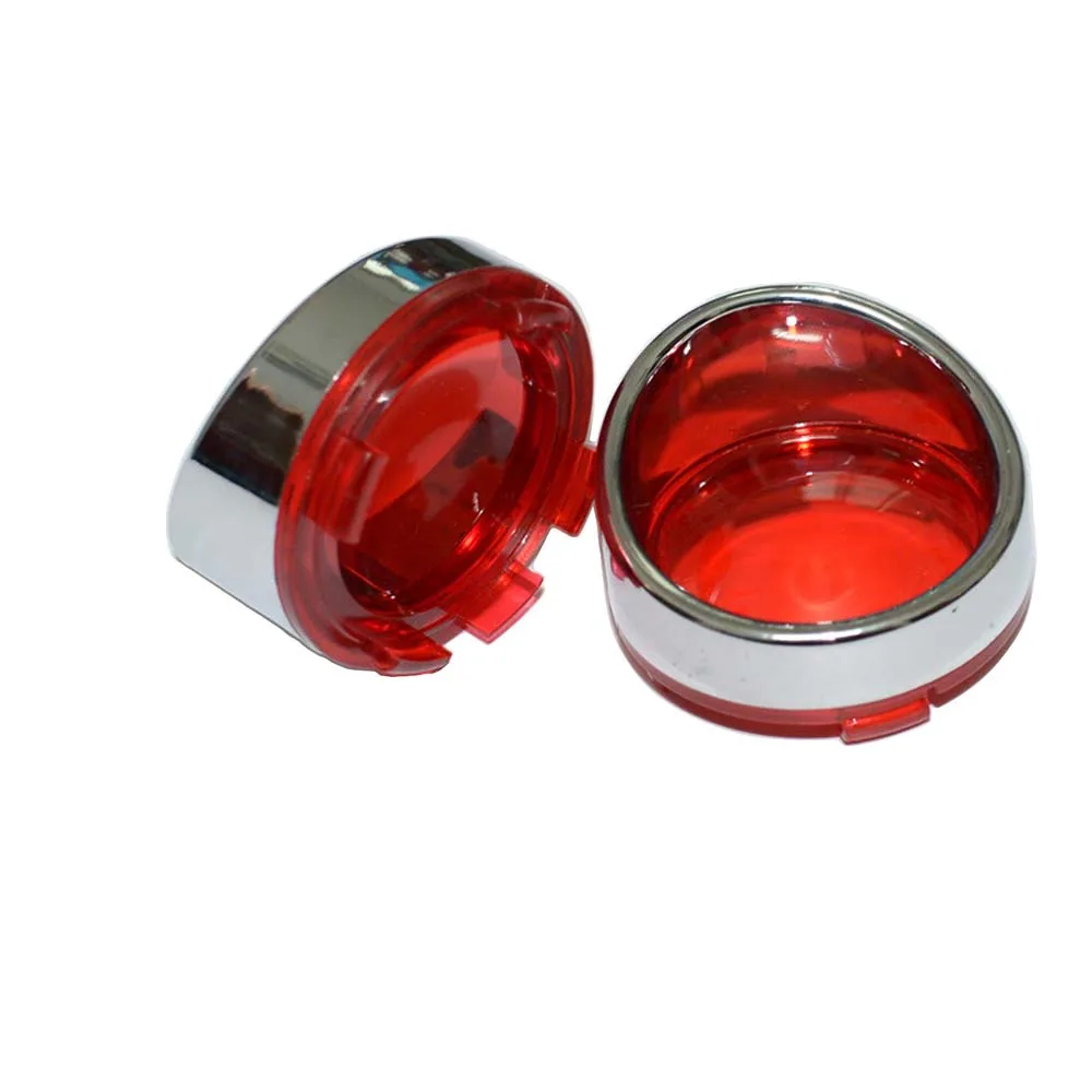 Chrome Red Козырек для мотоцикла в стиле указателя поворота с дымовым/красным/янтарным объективом для Harley Dyna Softail Sportster FLHX Street Glide - Цвет: Chrome Red