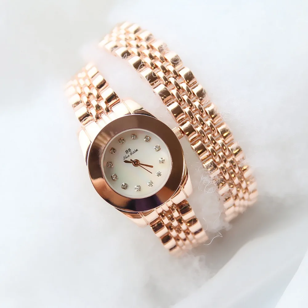 Роскошные Брендовые женские часы модные креативные золотистые кварцевые