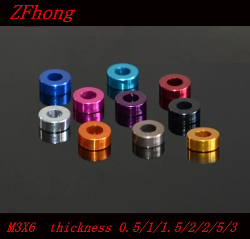 

100pcs M3*6 thickness 0.5mm colourful Red black blue purple pink grey Aluminum flat washer Aluminum For Rc Part th