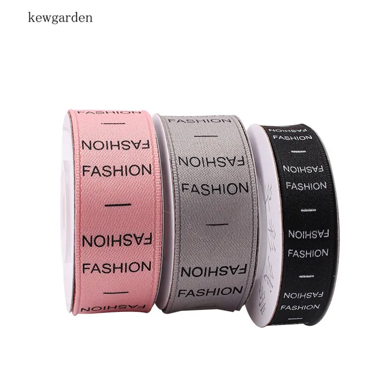 Kewgarden 5/8 &quot1&quot печатные атласные ленты с буквенным принтом вручную изготовленная