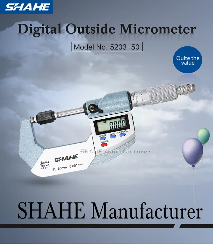 SHAHE IP65 цифровой микрометр 25-50 мм цифровой микрометр суппорт Калибр метр микрометр