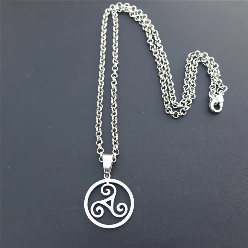 12 шт. подростковое ожерелье волка Triskelion Allison серебряная подвеска из нержавеющей