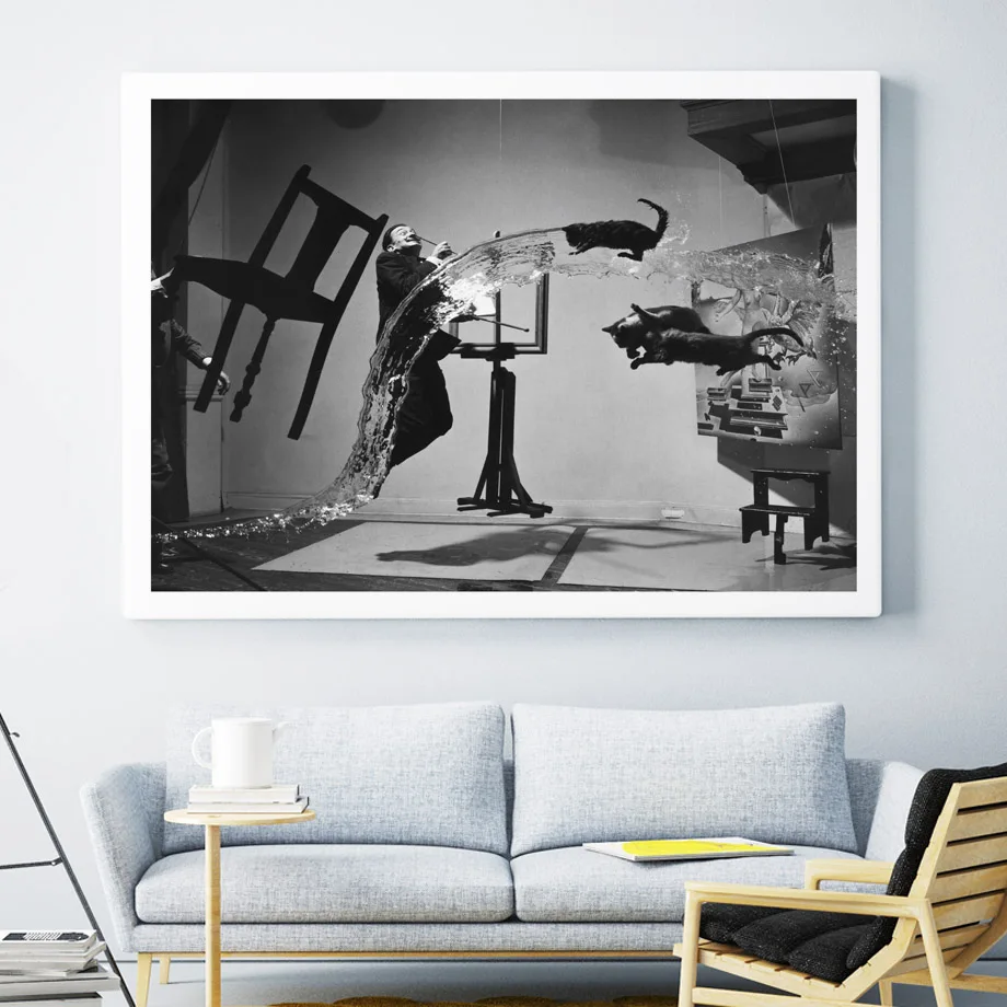Настенные художественные холщовые картины Salvador Dali черно-белые фото плакаты на скандинавскую тему и принты настенные картины для декора гостиной салона
