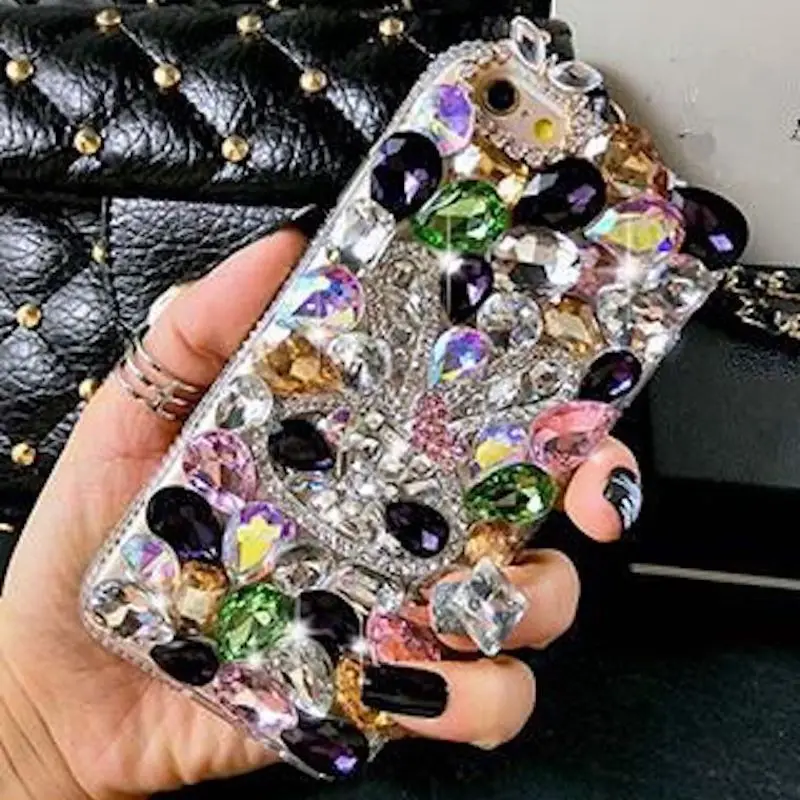 Роскошный чехол для телефона с кроличьим кристаллом и камнем Samsung galaxy j2 j4 j5 j6 j7 a5 a6