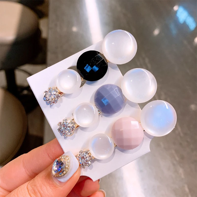 

3 шт./компл., оригинальные заколки для волос карамельных цветов, стразы, универсальные заколки для волос, модные аксессуары для волос в горош...