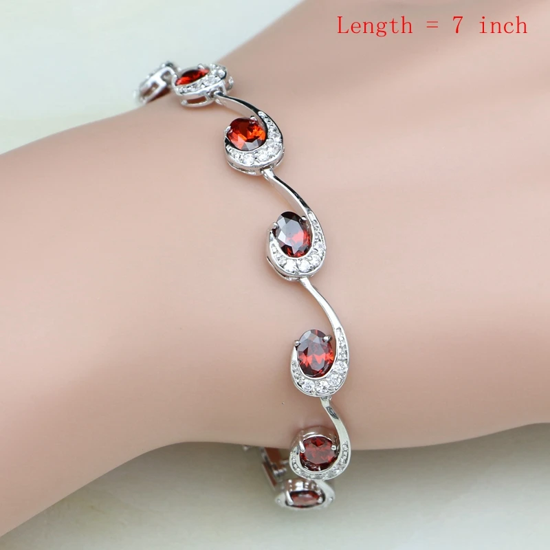 Peacock 925 Silver Jewelry Sets Red Zircon White Stone For Women Party Earrings/Pendant/Rings/Bracelet/Necklace Set | Украшения и