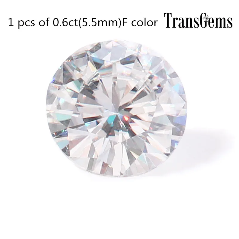 Драгоценные камни Transgems 1 шт. 5 мм F цвет моиссанит камень аналог алмаза вес 0 6ct