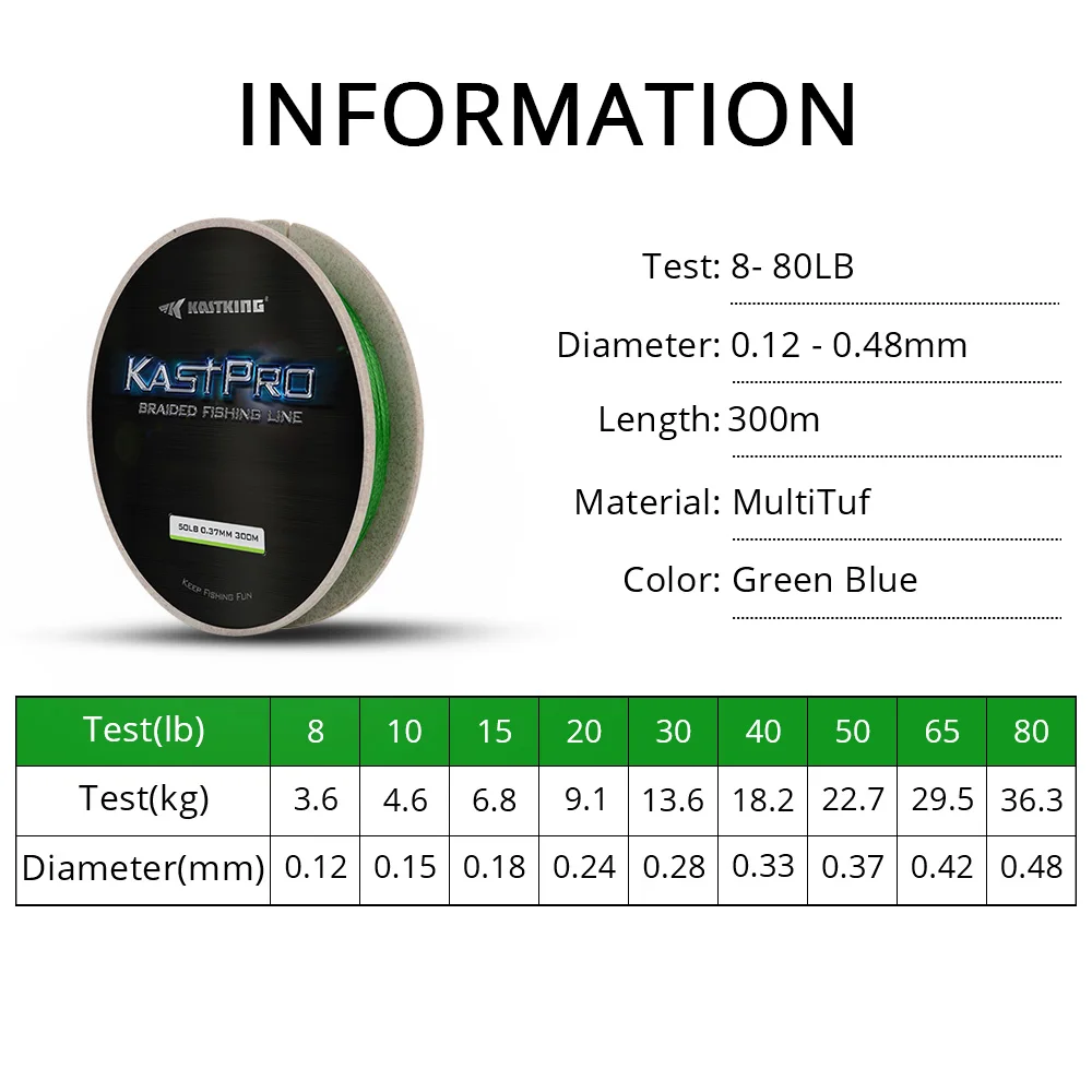 KastKing kastpro 300 м 4 нити 8 10 15 20 30 40 50 65 80lb трава зеленый синий multituf Волокно Комплексная плетеный Рыбалка линии