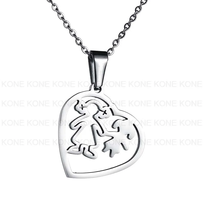 Ожерелье с кулоном из нержавеющей стали в форме сердца для матери и