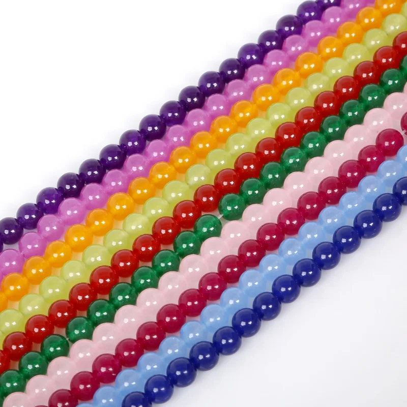 Круглые Бусины Из Натурального Белого Камня цветные 4 6 8 10 12 мм для