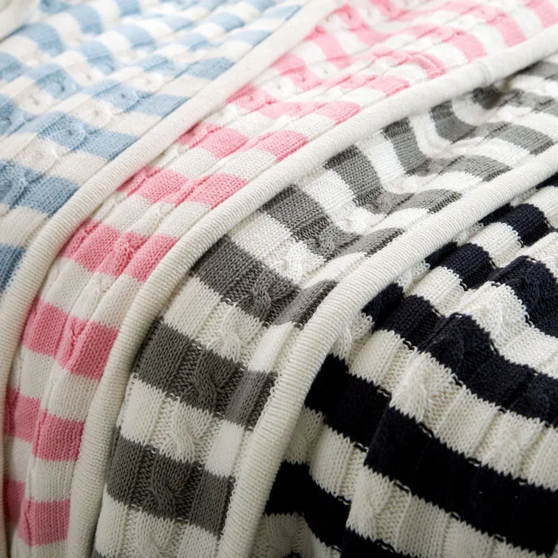 Трикотажное одеяло из 100% хлопка зимнее теплое мягкое диван/кровать/покрывало для