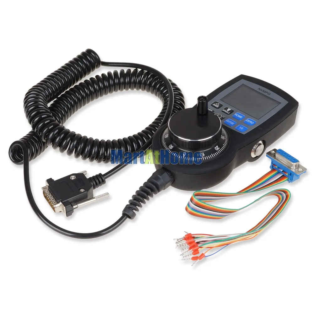 NVMPG CNC 6 осевой MPG ручной импульсный генератор с маховиком и ЖК дисплеем RJ45