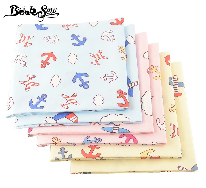 Booksew 100% хлопок саржевая ткань 6 шт./лот 40 см x 50 домашний текстиль Детские простыни