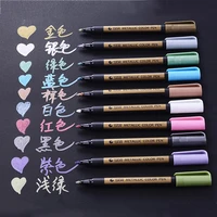 1pc colored highlighters waterproof permanent metallic marker pens for white paperboard kraft paper photo albums diy decorations