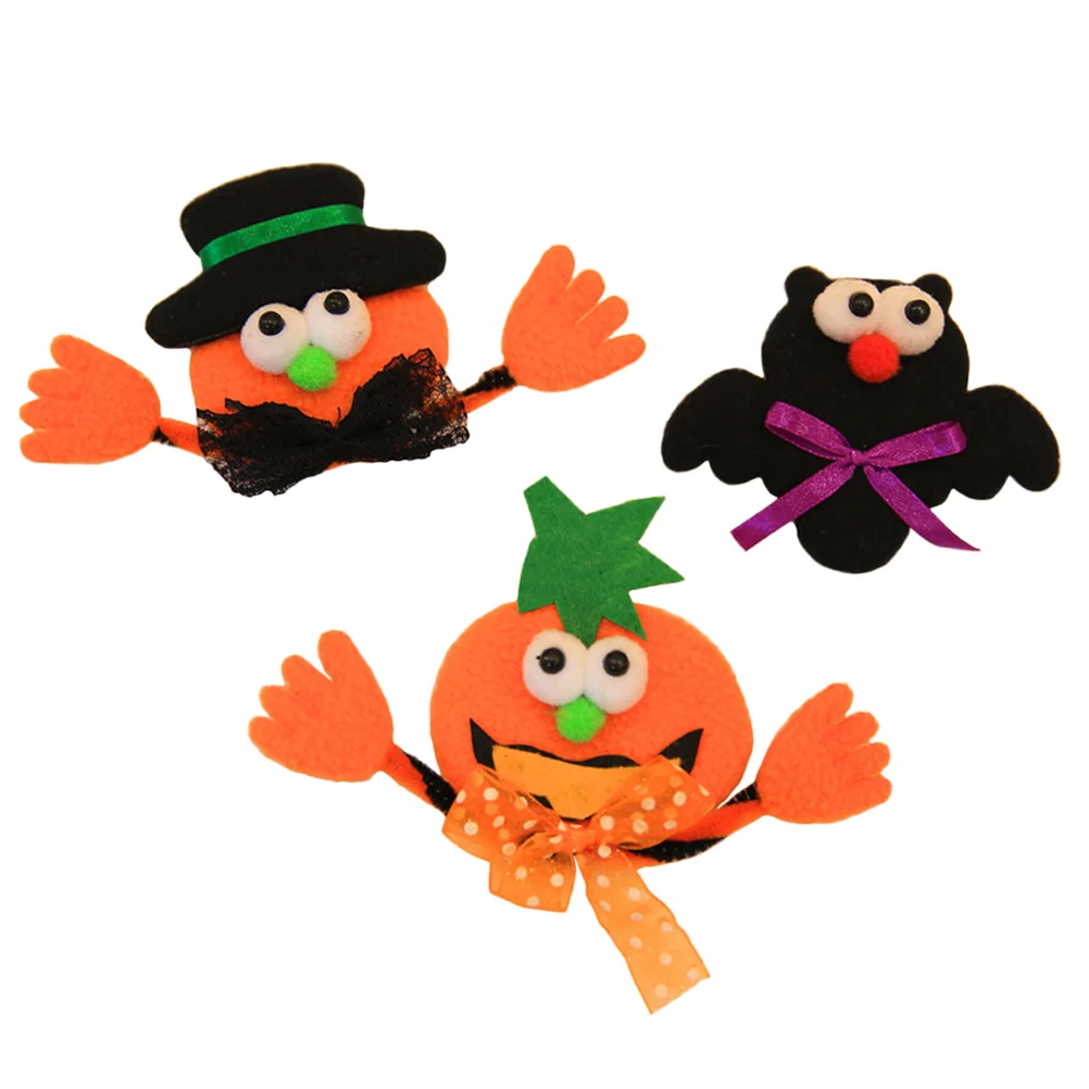 3 шт Детские Броши для Хэллоуина Мультфильм светодиодный мигающий