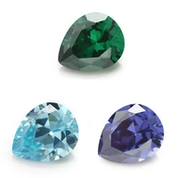 size 2x3mm13x18mm aaaaa pear shape green tanzanite seablue cubic zirconia loose stones cubic zircon stone for diy jewelry