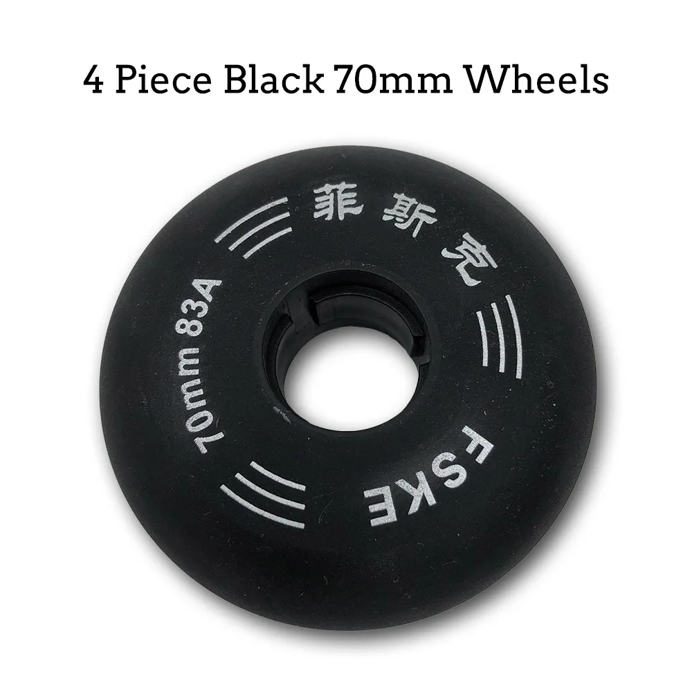 4 piece 70mm Black SzBlaZe 4 шт качество 83A Встроенные роликовые коньки колеса Размеры 70 68 64 62 мм Раздвижные коньки Родас роликовых коньках лезвие колесами школа - Цвет: 4 piece 70mm Black