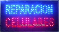 hot sale reparacion celulares led sign customed 10x19 inch indoor ultra bright blue and red color of led signs