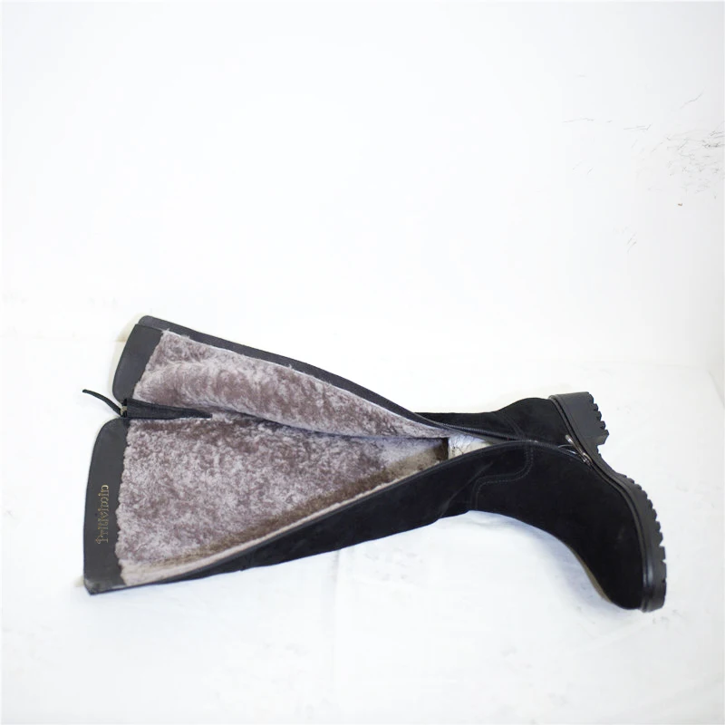 Pritivimin/женские замшевые сапоги; botte femme; зимние женские теплые сапоги ручной работы из натуральной шерсти с меховой подкладкой; женские Сапоги выше колена; FN73