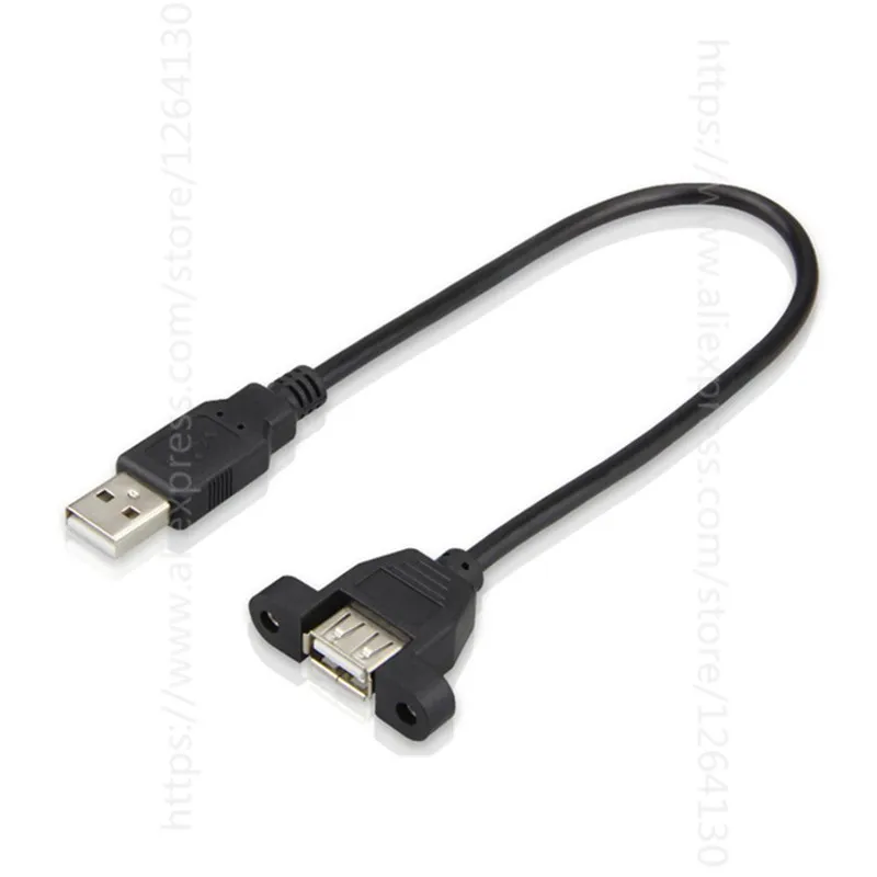 

USB Male to Female Cable USB 2.0 A Female Panel Mount to USB A Male Angle Plug Extension Cable