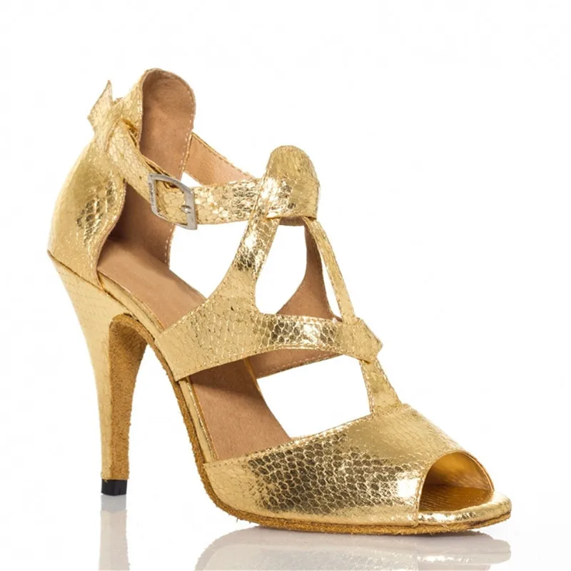Women Discount Gold Snakeskin Print Dance Shoes Latin Ballroom Salsa Tango 33 34 35 36 37 38 39 40 41 42 | Спорт и развлечения