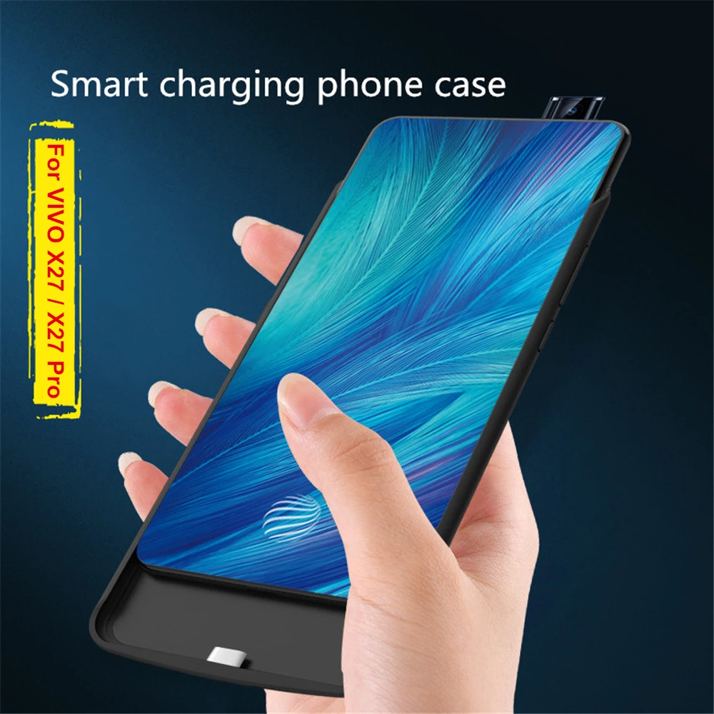 Мощность Bank зарядное устройство чехол Чехол для VIVO X27 Pro Батарея Зарядное s 6500 мА/ч