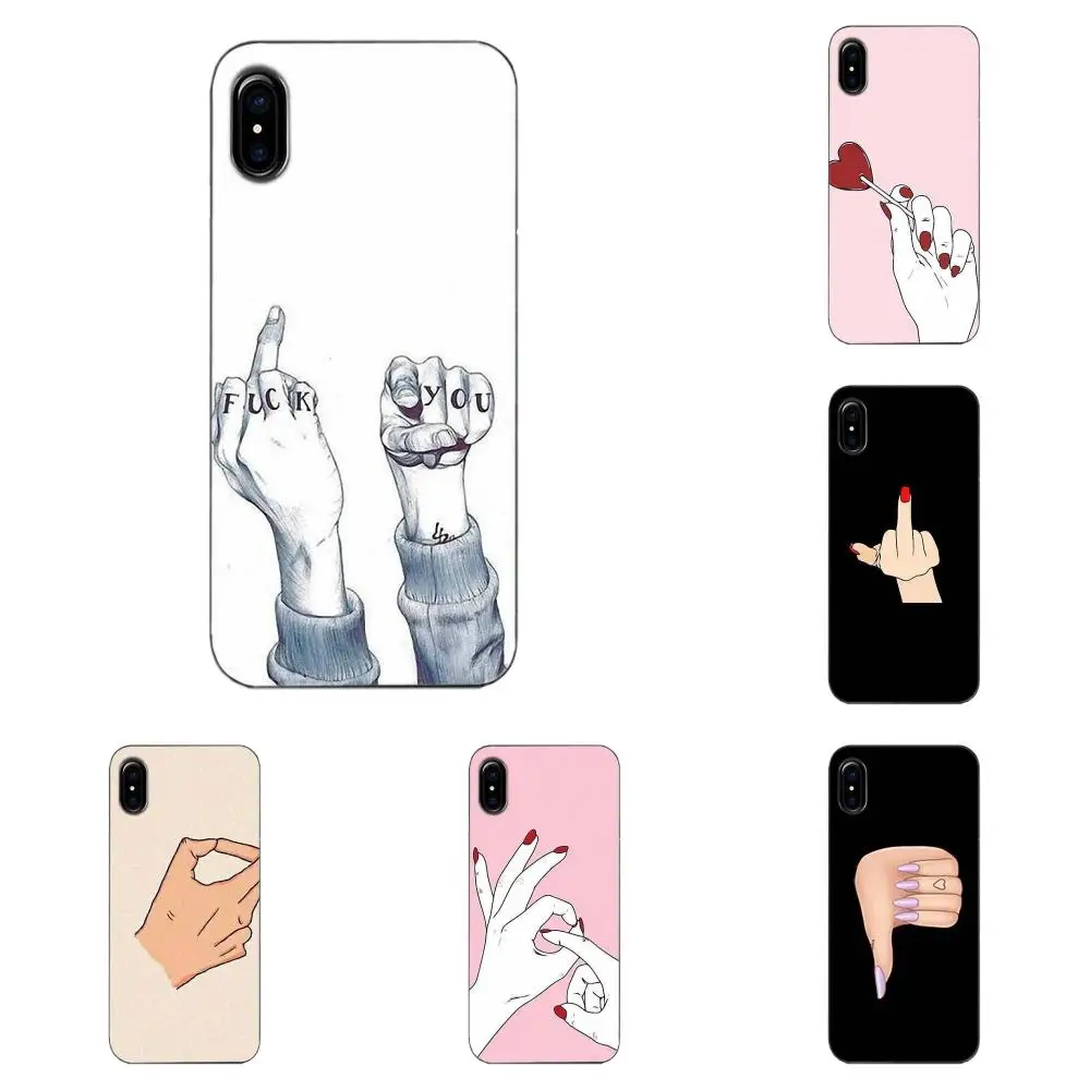 Тонкая рука и искусство пальцев TPU узоры для Apple iPhone 4 4S 5 5C 5S SE 6 6S 7 8 Plus