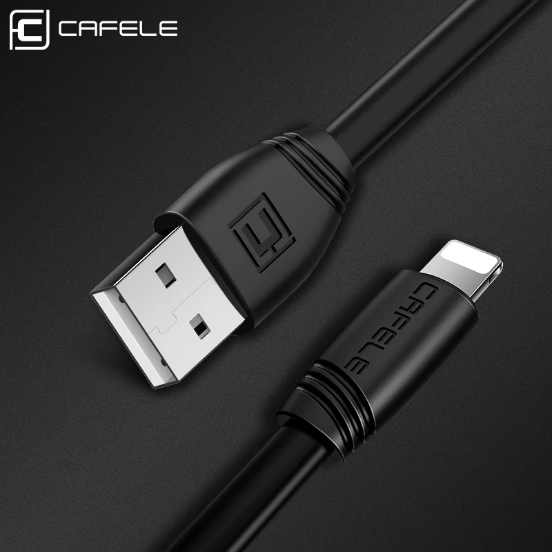 CAFELE кабель USB для iphone XR XS Max X 8 7 6 Plus 5S зарядка через usb usb-кабель для синхронизации данных прочный безвредный для йоги TPE 5V 2.1A 50 см/120 см