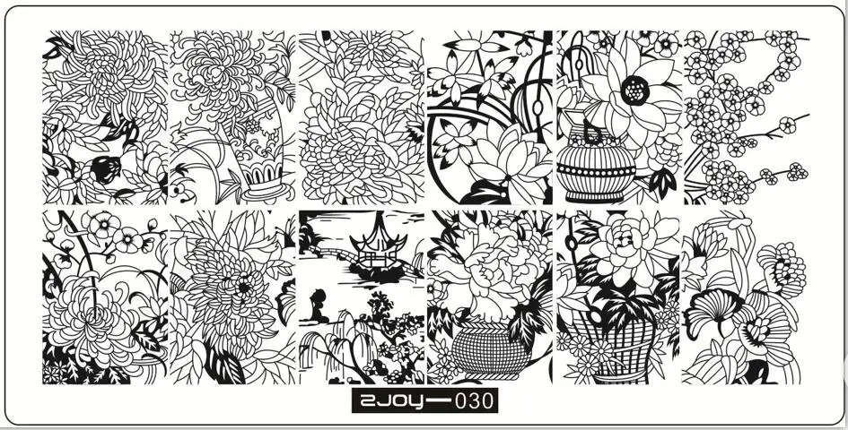 ZJOY30 Супер качество, новинка, 6*120 мм, цветы, для ногтей, штамп, пластина, цветок, весна, серия, Бабочка, ZJOY21-30, для ногтей, штамповка, пластины для ногтей - Цвет: ZJOY30