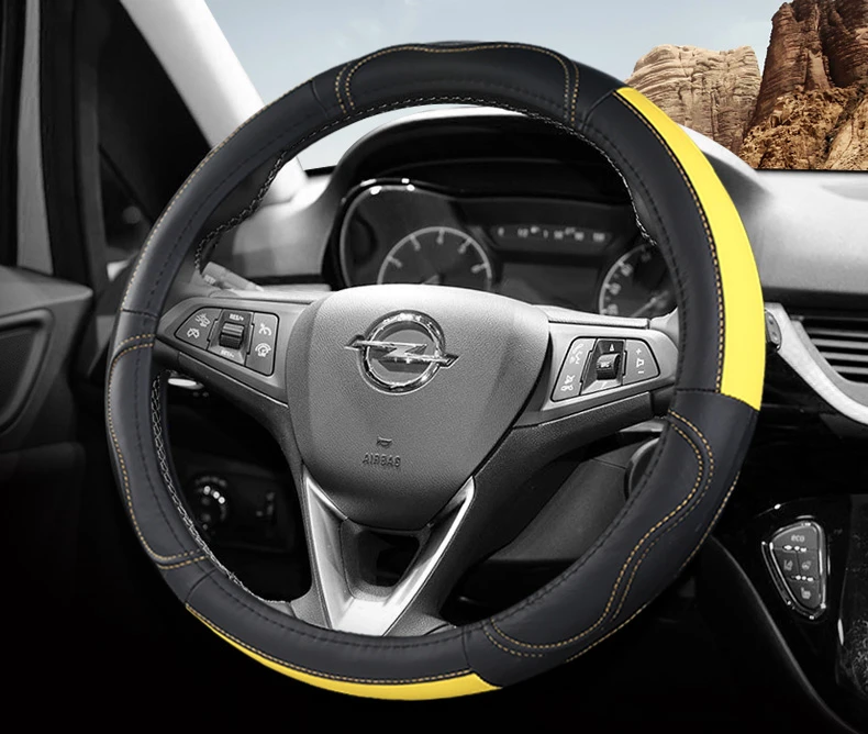 Кожаный чехол на руль автомобиля 38 см для opel mokka insignia vivaro zafira b meriva аксессуары |