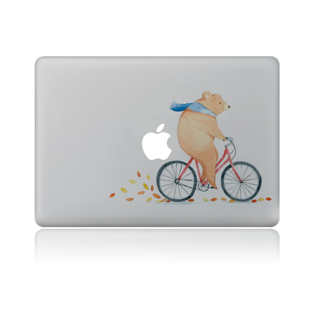 Виниловая наклейка в виде медведя шарфа велосипеда для Macbook Pro / Air 11 13 15 дюймов