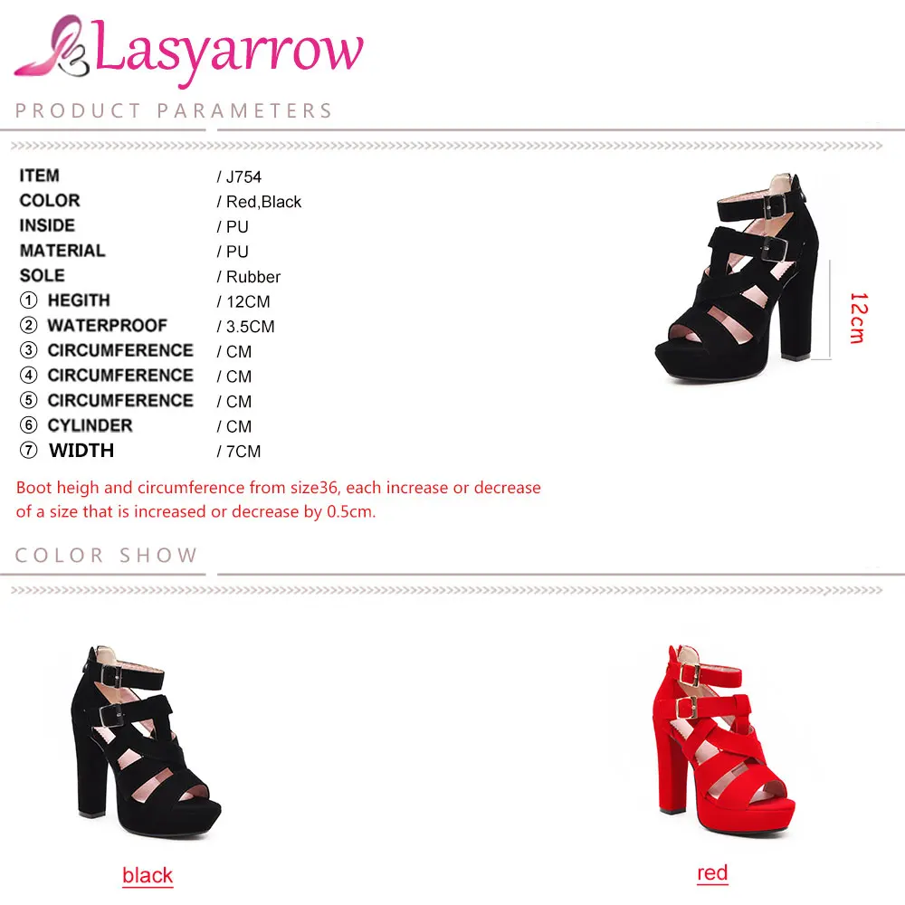 Lasyarrow/Коллекция года; дизайнерские босоножки на высоком каблуке с ремешком на щиколотке и перекрестной шнуровкой; женские Вечерние и свадебные туфли на платформе; сезон лето; Цвет черный, красный; J754