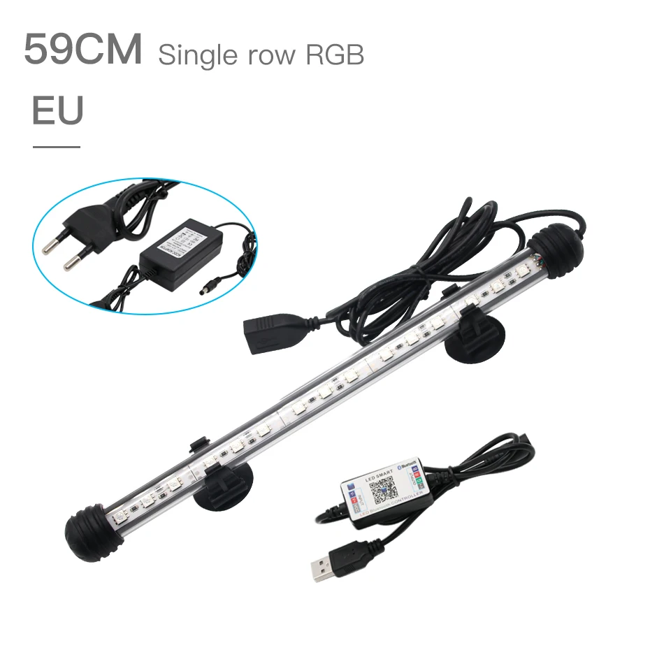 59CM EU Plug Zhongji Водонепроницаемый светодиодный светильник для аквариума RGB морской засаженный аквариум светодиодный светильник ing лампа для аквариумная Рептилия Черепаха светильник для аквариума s - Цвет: 59CM EU Plug
