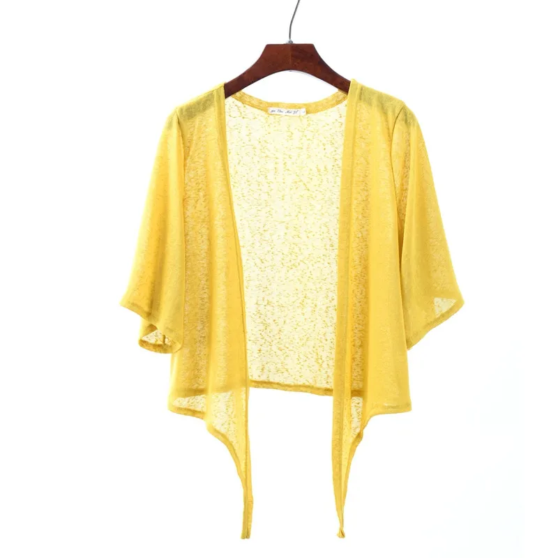 Sanishroly Spring Autumn Women Short Cardigan Coat Casual Loose Thin Lace Cardigans Female Tie Bow White Outwear Plus Size SE651 | Женская