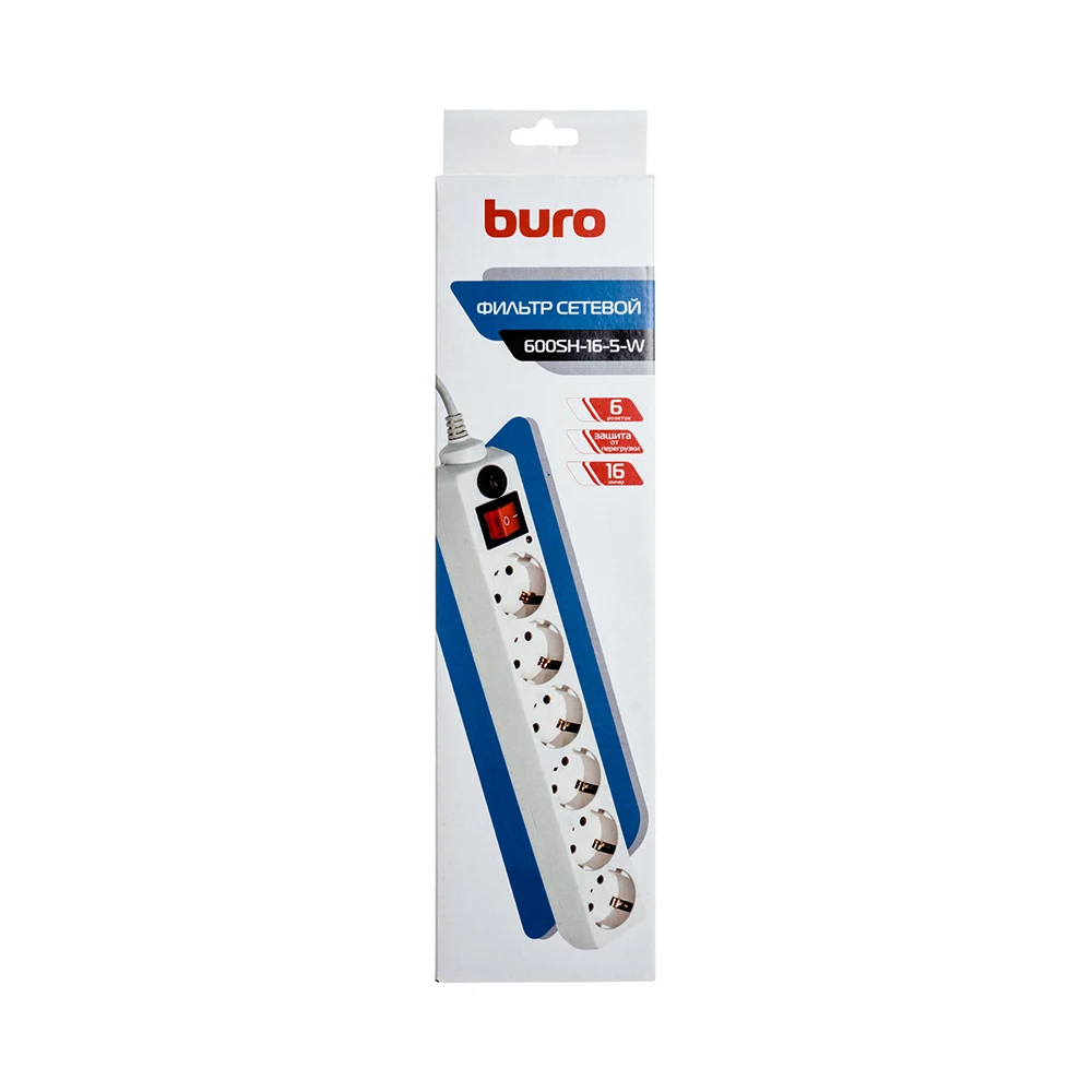 Сетевой фильтр Buro 600SH-16-5-W | Электроника